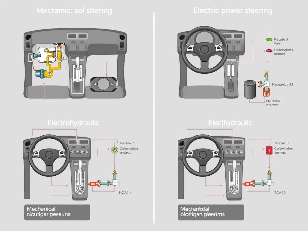 Comparación de los diferentes tipos de sistema de dirección del automóvil