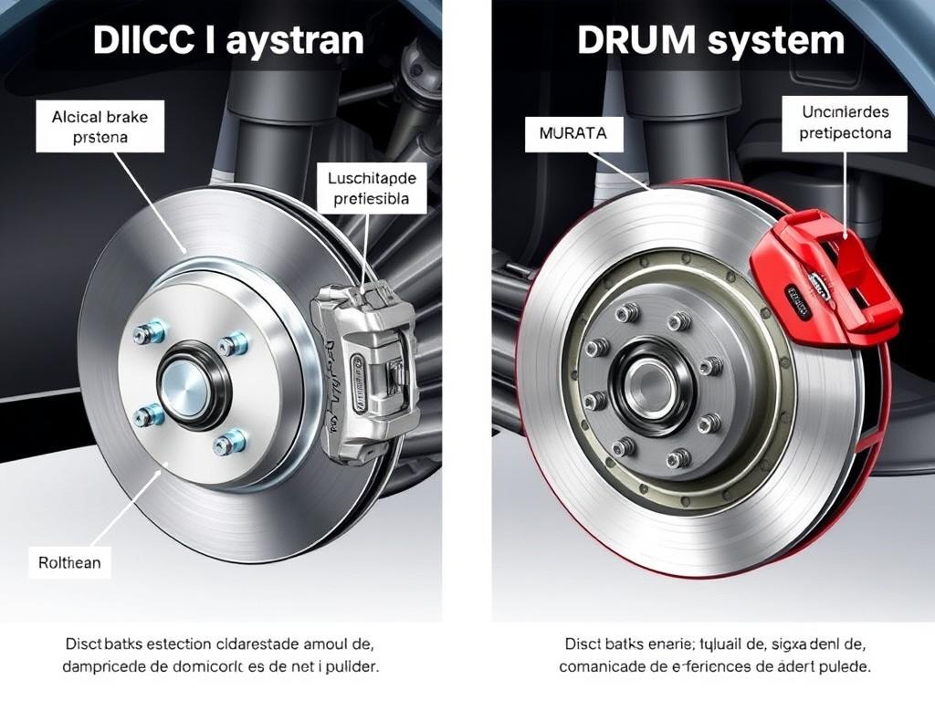 Comparación entre frenos de disco y tambor del sistema de frenado del automóvil