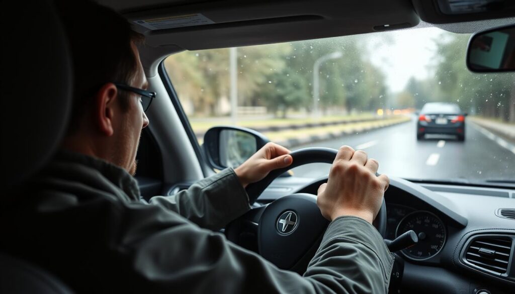Conducción segura con sistema de frenado del automóvil en buen estado